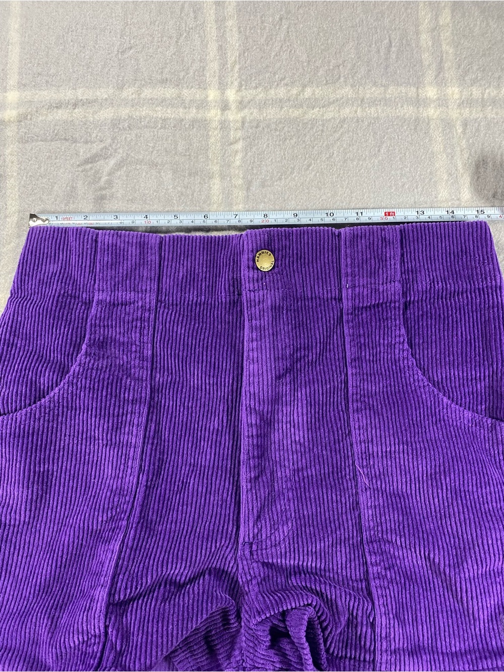 Hammies Corduroy High-Rise Shorts 32 in Plum Purple - Womens Fall Halloween - Picture 10 of 10
